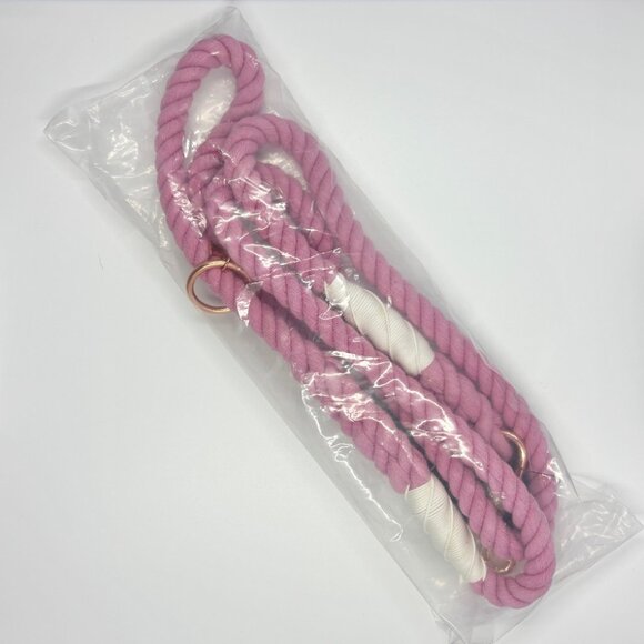 NWT Sassy Woof Dog Rope Leash Cotton Candy Pastel Pink Rose Gold 5 Feet - Picture 7 of 10